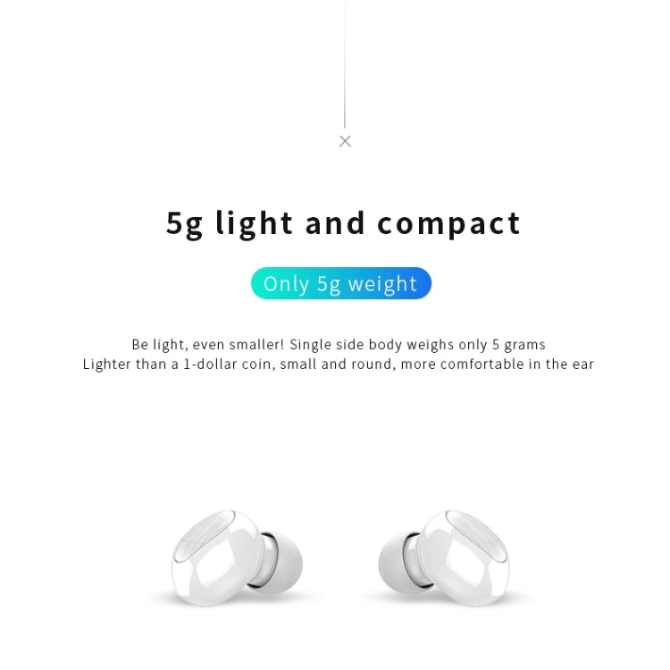 B20 Mini Portable In-ear Noise Cancelling Bluetooth V5.0 Stereo Earphone with 360 Degrees Rotation Charging Box(White) - Bluetooth Earphone by buy2fix | Online Shopping UK | buy2fix