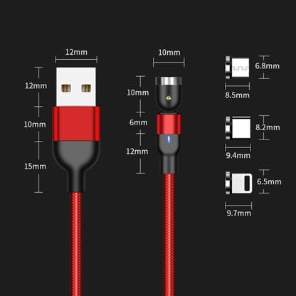 2m 2A Output 3 in 1 USB to 8 Pin + USB-C / Type-C + Micro USB Nylon Braided Rotate Magnetic Charging Cable (Purple) - Charging Cable & Head by buy2fix | Online Shopping UK | buy2fix