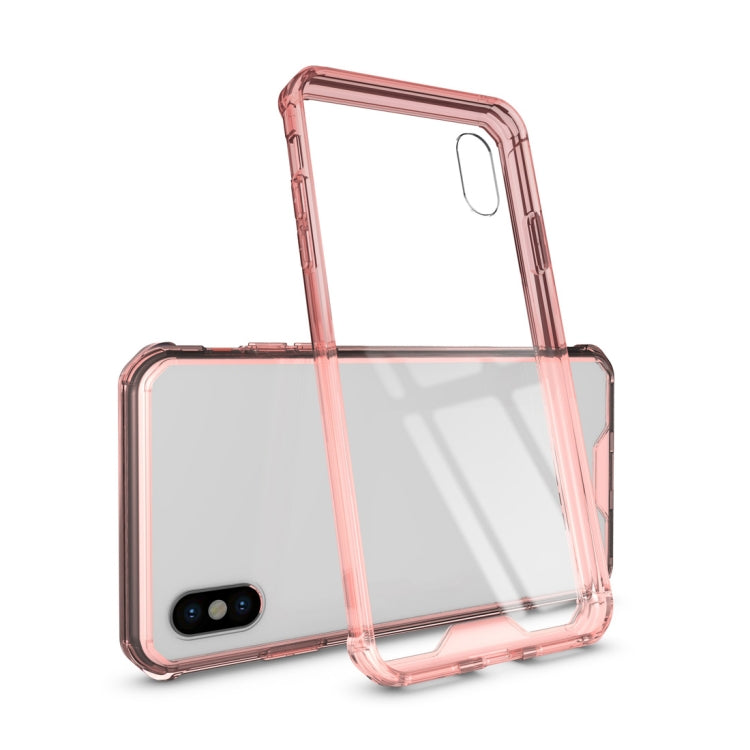 For iPhone XS Max Acrylic + TPU Shockproof Transparent Armor Case (Magenta) by buy2fix