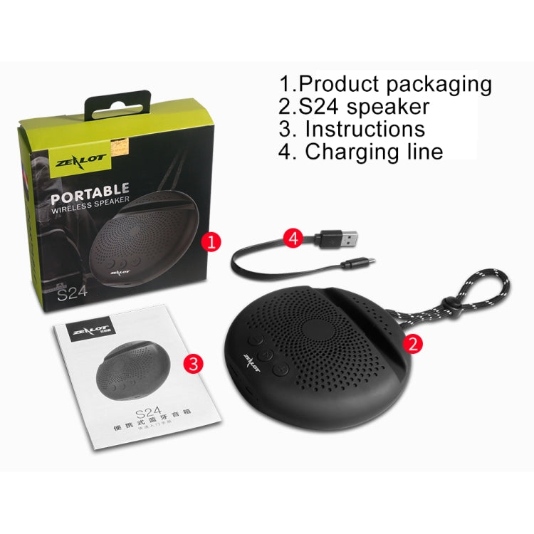ZEALOT S24 Portable Stereo Bluetooth Speaker with Lanyard & Mobile Card Slot Holder, Supports Hands-free Call & TF Card (Red) - Desktop Speaker by ZEALOT | Online Shopping UK | buy2fix