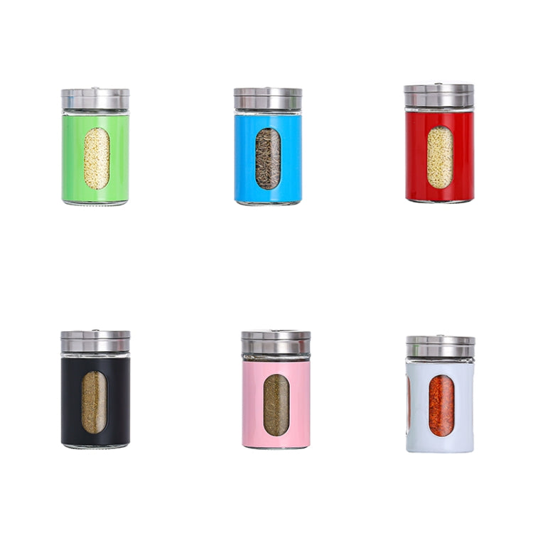 Stainless Steel Lid Glass Seasoning Jar Kitchen Supplies (Red) - Condiment Bottles & Hip Flasks by buy2fix | Online Shopping UK | buy2fix