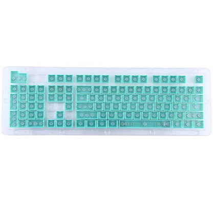 104 Keys Double Shot PBT Backlit Keycaps for Mechanical Keyboard (Mint Blue) by buy2fix