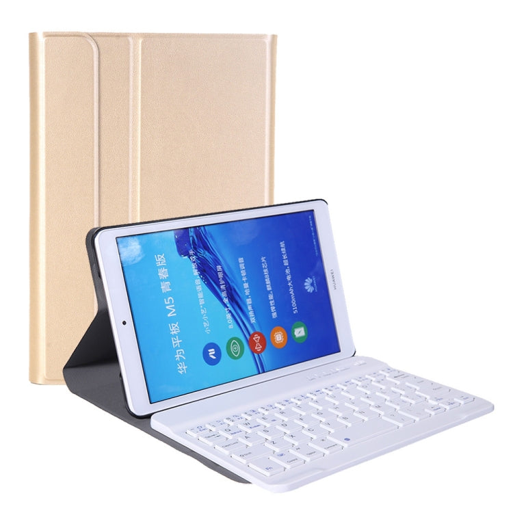 A0M5 Detachable Bluetooth Keyboard + Ultrathin Horizontal Flip Leather Tablet Case for Huawei MediaPad M5 & Honor Tab 5 8 inch, with Holder(Gold) - Huawei Keyboard by buy2fix | Online Shopping UK | buy2fix