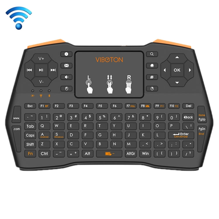 VIBOTON i8 Plus Updated 2.4GHz QWERT Mini Wireless Keyboard with Touchpad for TV Box, Mi Box, Computer, Tablet, Laptop and Projector(Black) - MINI PC Accessories & Gadgets by VIBOTON | Online Shopping UK | buy2fix