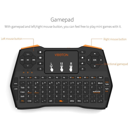 VIBOTON i8 Plus Updated 2.4GHz QWERT Mini Wireless Keyboard with Touchpad for TV Box, Mi Box, Computer, Tablet, Laptop and Projector(Black) - MINI PC Accessories & Gadgets by VIBOTON | Online Shopping UK | buy2fix