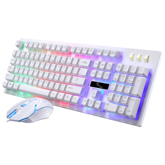 ZGB G20 1600 DPI Professional Wired Glowing Mechanical Feel Suspension Keyboard + Optical Mouse Kit for Laptop, PC(White) by buy2fix