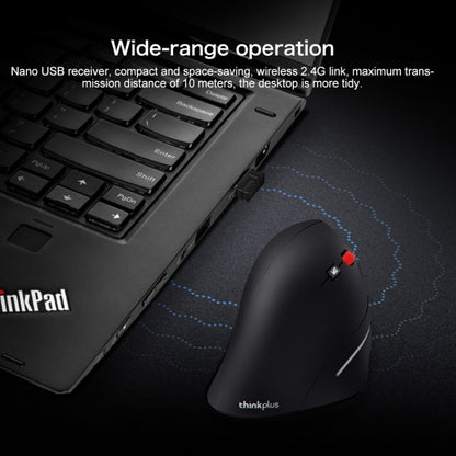 Lenovo thinkplus Ergonomics Design Wireless Mouse (Black) - Wireless Mice by Lenovo | Online Shopping UK | buy2fix