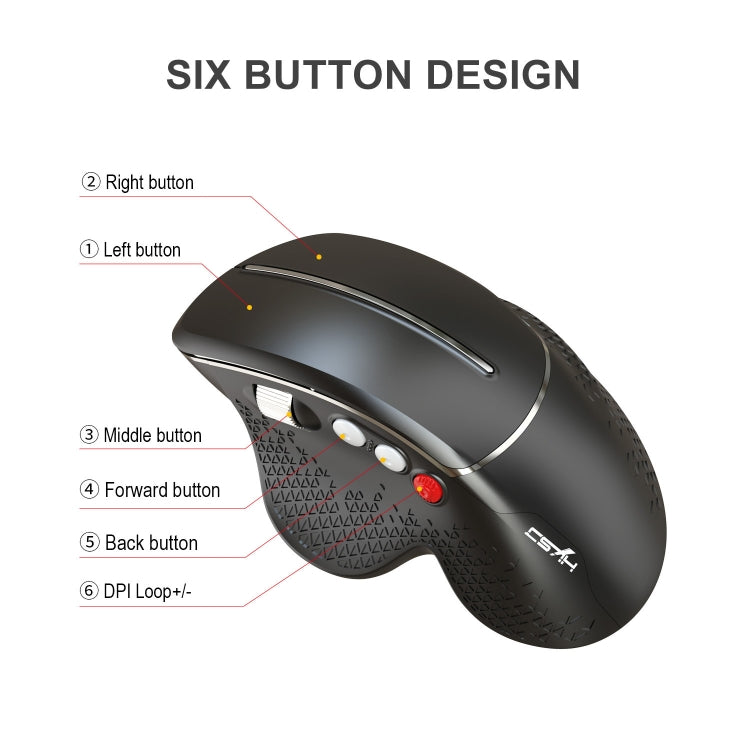 HXSJ T32 Ergonomic Design 2.4G Wireless Vertical Mouse - Wireless Mice by HXSJ | Online Shopping UK | buy2fix