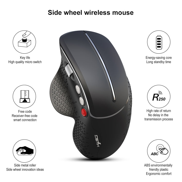HXSJ T32 Ergonomic Design 2.4G Wireless Vertical Mouse - Wireless Mice by HXSJ | Online Shopping UK | buy2fix