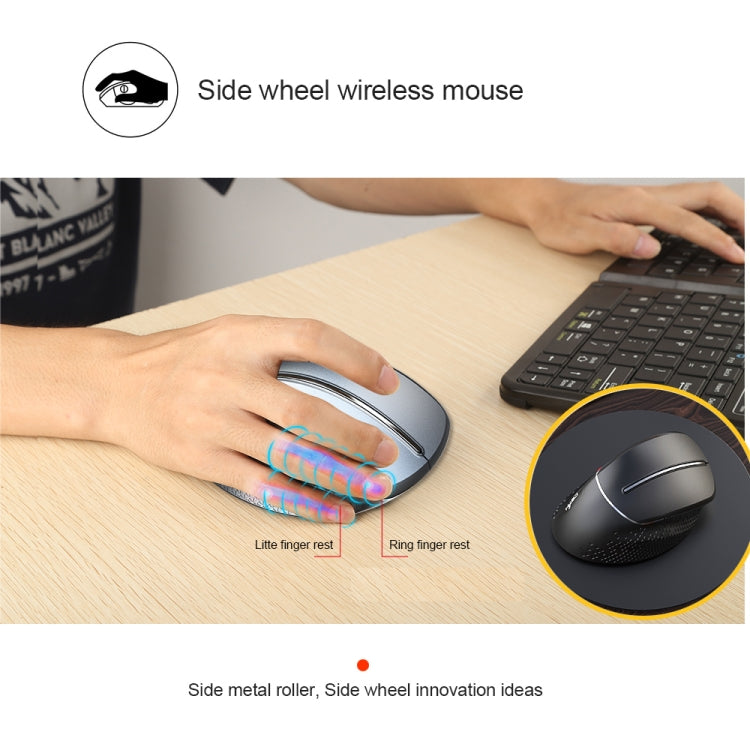 HXSJ T32 Ergonomic Design 2.4G Wireless Vertical Mouse(Silver) - Wireless Mice by HXSJ | Online Shopping UK | buy2fix