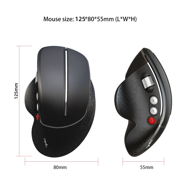 HXSJ T32 Ergonomic Design 2.4G Wireless Vertical Mouse(Silver) - Wireless Mice by HXSJ | Online Shopping UK | buy2fix