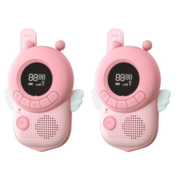 adj-847 Cartoon Bee-shaped Children Walkie-talkie Wireless 3km Call Outdoor Parent-child Interactive Toy with Flashlight & Anti-lost Lanyard (Pink) by buy2fix
