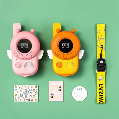 adj-847 Cartoon Bee-shaped Children Walkie-talkie Wireless 3km Call Outdoor Parent-child Interactive Toy with Flashlight & Anti-lost Lanyard (Pink) by buy2fix