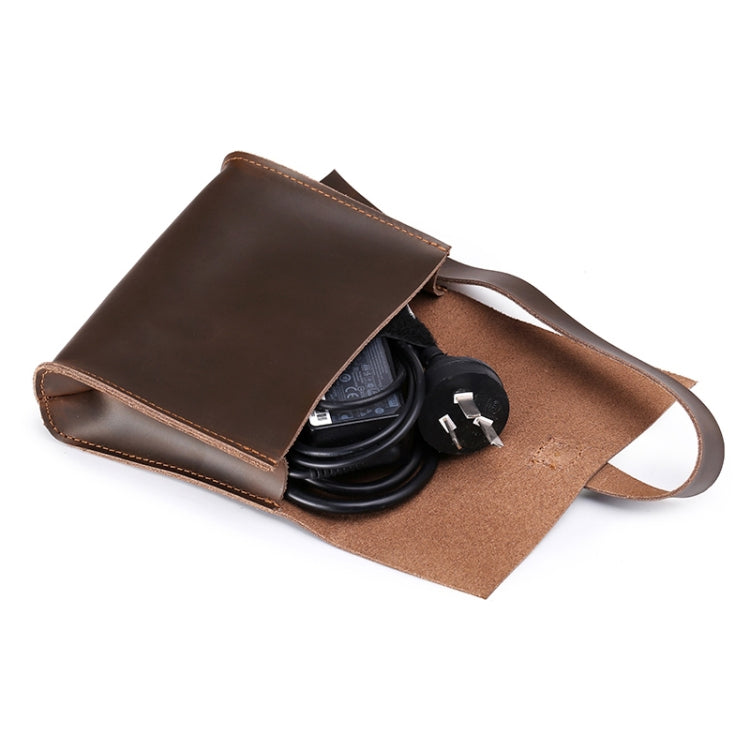 Universal Genuine Leather Business Power Adapter Laptop Tablet Bag with Cable Winder, For 13.3 inch and Below Macbook, Samsung, Lenovo, Sony, DELL Alienware, CHUWI, ASUS, HP - 13.3 inch by buy2fix | Online Shopping UK | buy2fix