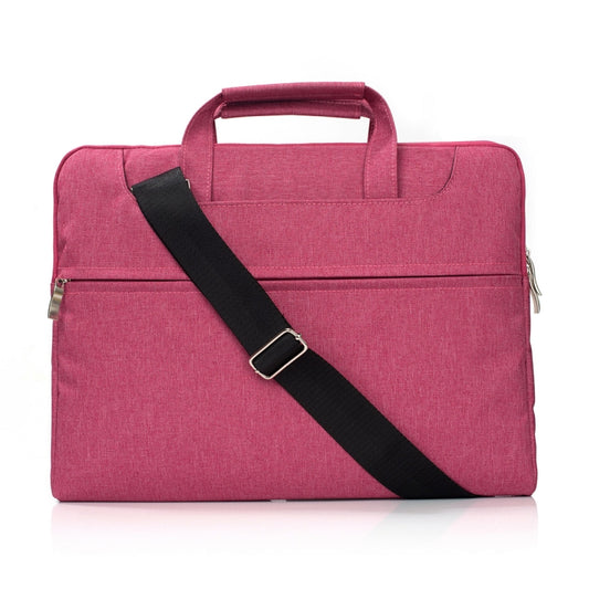 Portable One Shoulder Handheld Zipper Laptop Bag, For 11.6 inch and Below Macbook, Samsung, Lenovo, Sony, DELL Alienware, CHUWI, ASUS, HP (Magenta) by buy2fix