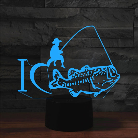 Fishing Shape 3D Colorful LED Vision Light Table Lamp, USB & Battery Version by buy2fix