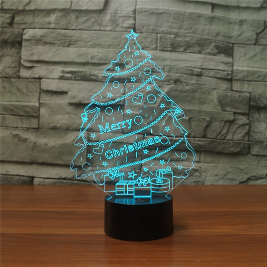 Christmas Tree Shape 3D Colorful LED Vision Light Table Lamp, USB Touch Version by buy2fix