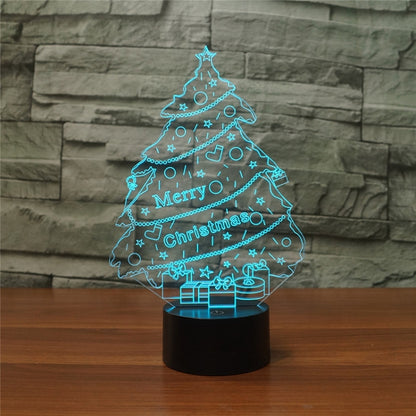 Christmas Tree Shape 3D Colorful LED Vision Light Table Lamp, Crack Remote Control Version - Novelty Lighting by buy2fix | Online Shopping UK | buy2fix