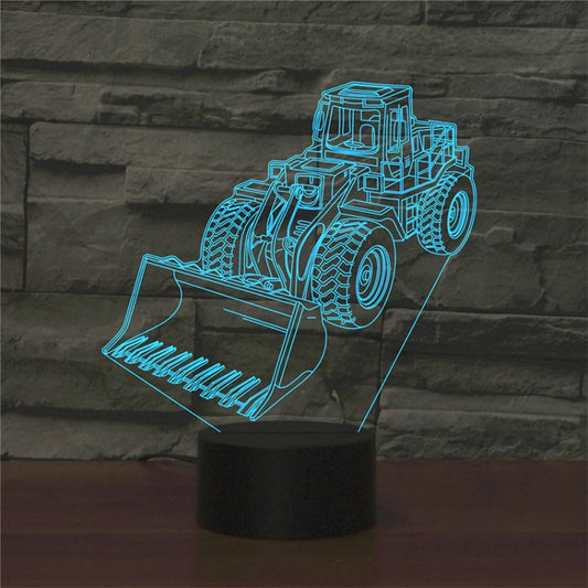 Excavator Shape 3D Colorful LED Vision Light Table Lamp, 16 Colors Remote Control Version by buy2fix