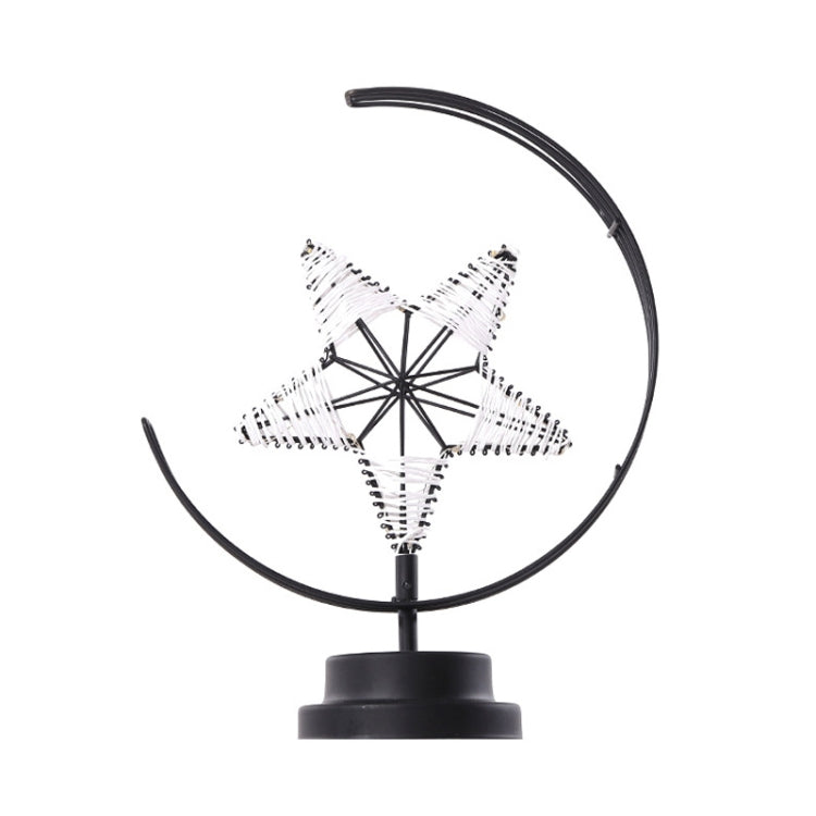 Star Moon Shape Iron Night Light Decorative Light, USB Version (Black) - Night Lights by buy2fix | Online Shopping UK | buy2fix