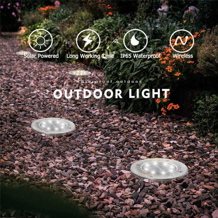 2 PCS 10 LEDs Solar Powered Buried Light Under Ground Lamp IP65 Waterproof Outdoor Garden Street Light (White Light) - Buried Lights by buy2fix | Online Shopping UK | buy2fix