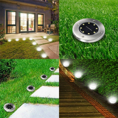 2 PCS 12 LEDs Solar Powered Buried Light Under Ground Lamp IP65 Waterproof Outdoor Garden Street Light (White Light) - Buried Lights by buy2fix | Online Shopping UK | buy2fix