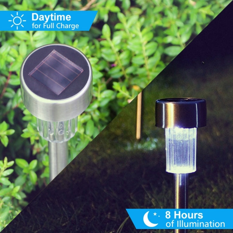 10 PCS Solar Energy Outdoor Lawn Lamp Stainless Steel IP65 Waterproof LED Decorative Garden Light (Colorful Light) - Solar Lights by buy2fix | Online Shopping UK | buy2fix