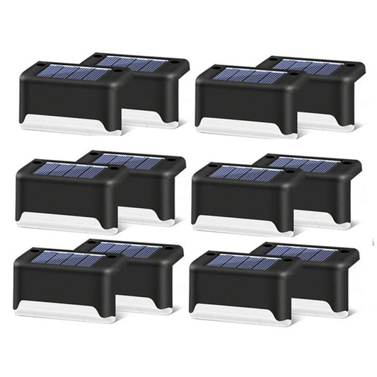 12 PCS Solar Powered LED Outdoor Stairway Light IP65 Waterproof Garden Lamp, Warm White Light(Black) by buy2fix