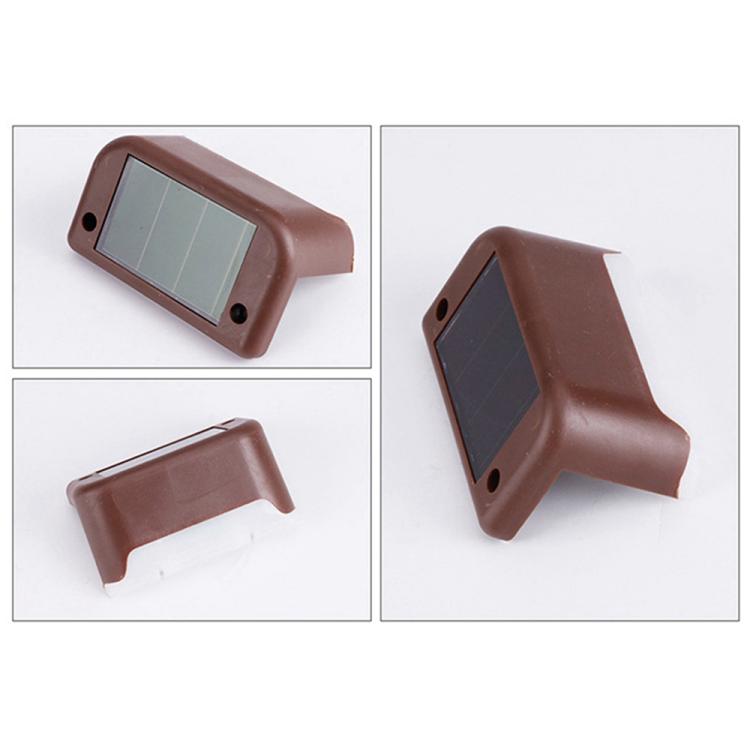 12 PCS Solar Powered LED Outdoor Stairway Light IP65 Waterproof Garden Lamp, Warm White Light(Brown) by buy2fix