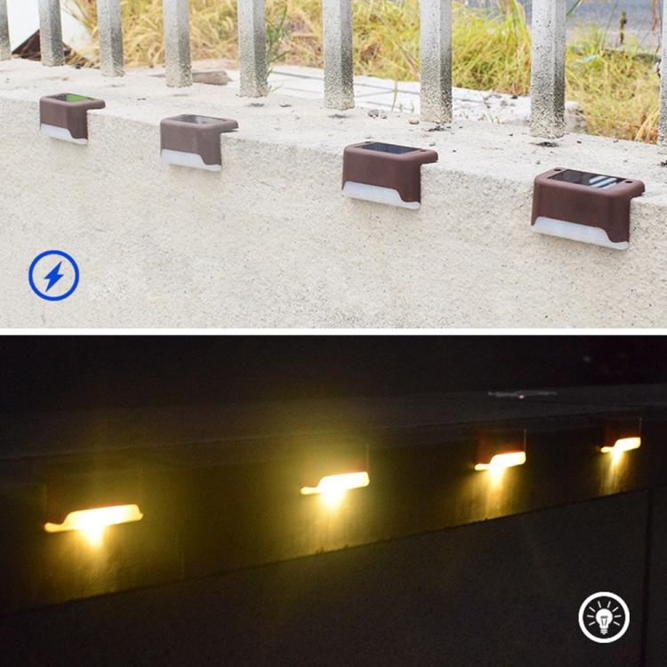 12 PCS Solar Powered LED Outdoor Stairway Light IP65 Waterproof Garden Lamp, Warm White Light(Brown) by buy2fix