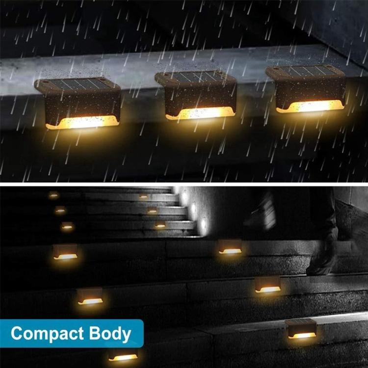 12 PCS Solar Powered LED Outdoor Stairway Light IP65 Waterproof Garden Lamp, Warm White Light(Brown) by buy2fix