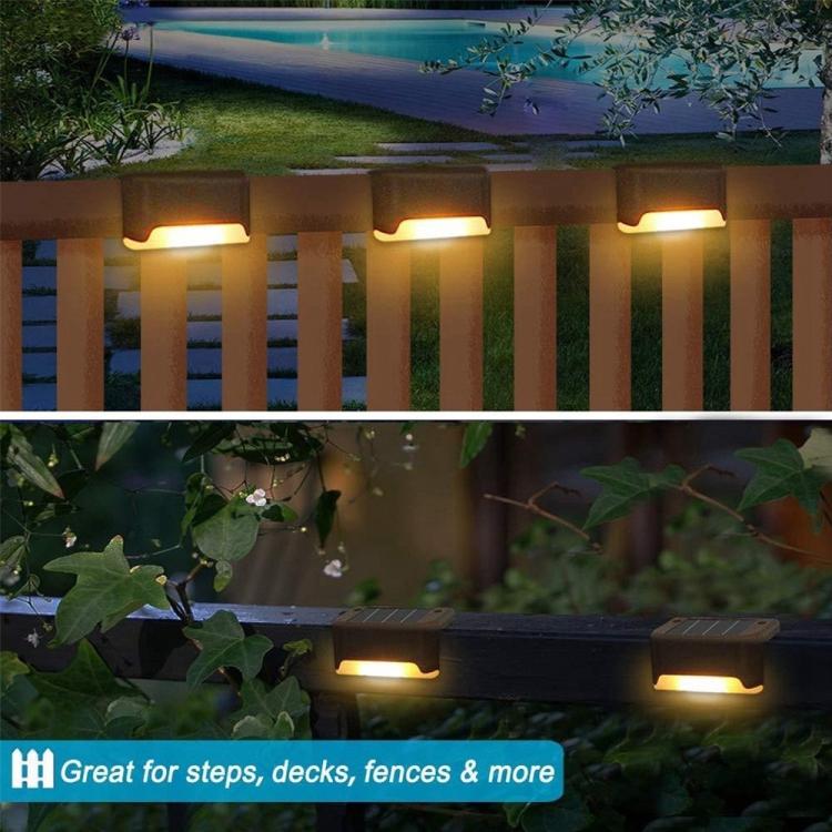 12 PCS Solar Powered LED Outdoor Stairway Light IP65 Waterproof Garden Lamp, Warm White Light(Brown) by buy2fix