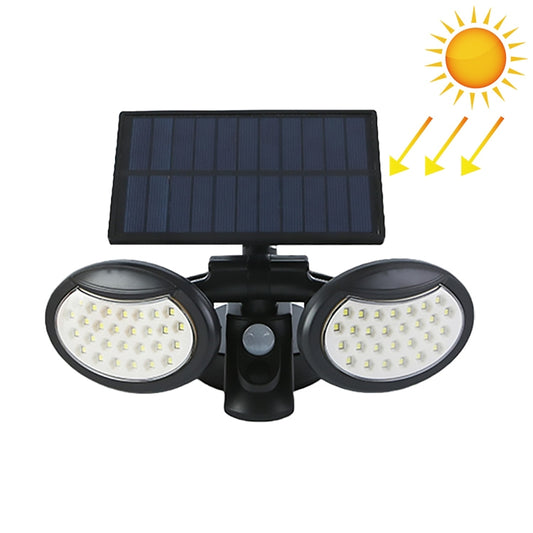 56 LEDs Home Lighting Integrated Courtyard Waterproof Double Heads Rotatable Solar Wall Light Street Light by buy2fix