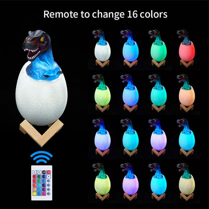 Tyrannosaurus Shape Creative Touch 3D Decorative Night Light, 16-color Patting Remote Control Version - Night Lights by buy2fix | Online Shopping UK | buy2fix