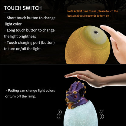 Triceratops Shape Creative Touch 3D Decorative Night Light, 16-color Patting Remote Control Version - Night Lights by buy2fix | Online Shopping UK | buy2fix