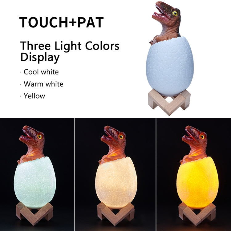 Raptor Shape Creative Touch 3D Decorative Night Light, 3-color Patting Version - Night Lights by buy2fix | Online Shopping UK | buy2fix