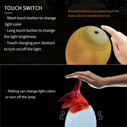 Pterosaur Shape Creative Touch 3D Decorative Night Light, 16-color Patting Remote Control Version - Night Lights by buy2fix | Online Shopping UK | buy2fix