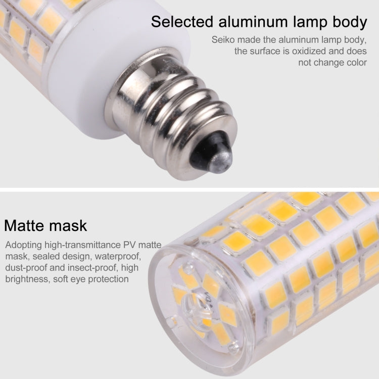 E12 102 LEDs SMD 2835 2800-3200K LED Corn Light, AC 110V(Warm White) - LED Blubs & Tubes by buy2fix | Online Shopping UK | buy2fix