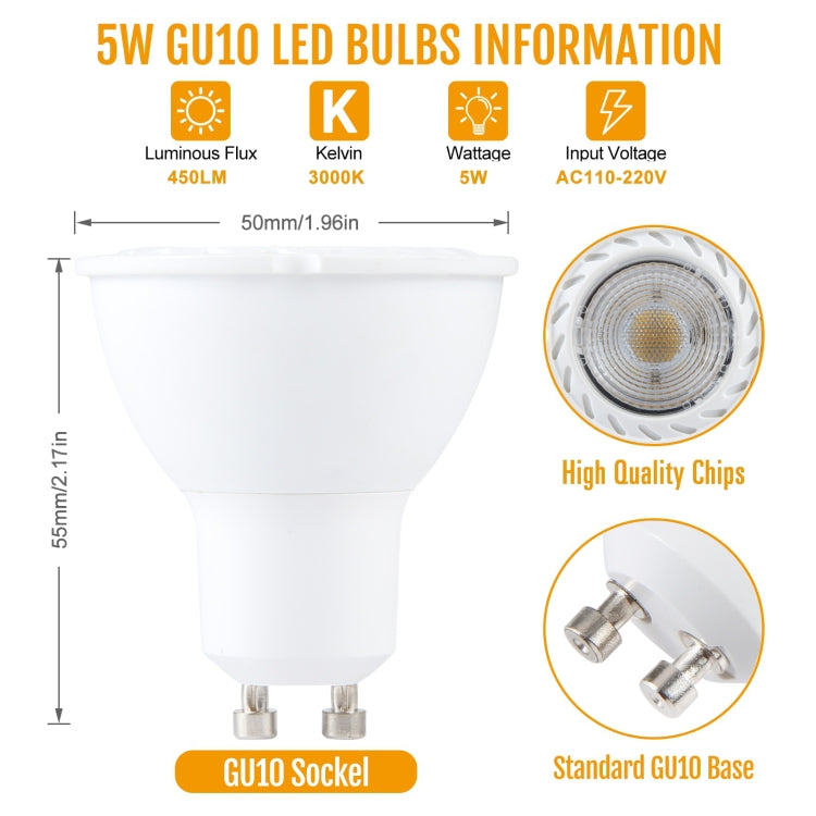 GU10-7LED 5W 2835COB LED Spotlight, AC110-220V (Warm White) - LED Blubs & Tubes by buy2fix | Online Shopping UK | buy2fix