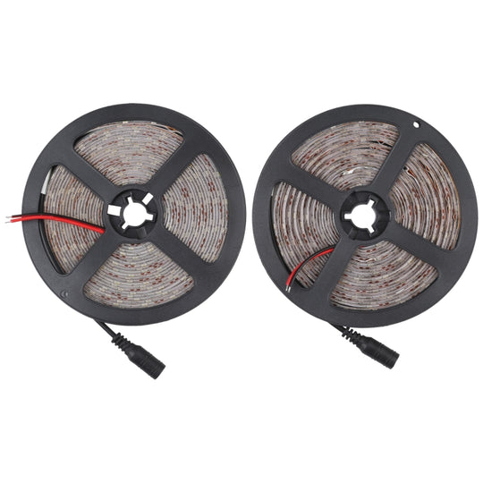 2pcs Bare Board 2835 SMD Dimmable White Light / Warm Light LED Rope Light, 60 LED/m, Length: 5m, 12V 2A 100-240V(EU Plug)