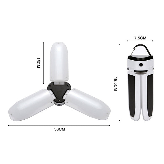 Multifunctional Solar USB Charging 60 LED Trefoil Camping Lamp Outdoor Tent Portable Lamp Flashlight Emergency Light Bulb Light, Style: Solar by buy2fix