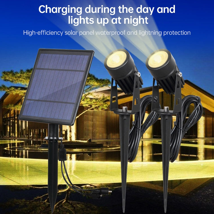 3W One for Three Solar Spotlight Outdoor IP65 Waterproof Light Control Induction Lawn Lamp, Luminous Flux: 300-400lm (RGB Cyclic Fixation) - Solar Lights by buy2fix | Online Shopping UK | buy2fix