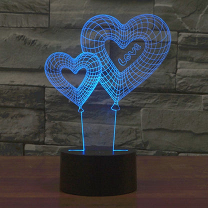 Double Heart Balloon Style 3D Touch Switch Control LED Light , 7 Color Discoloration Creative Visual Stereo Lamp Desk Lamp Night Light - Novelty Lighting by buy2fix | Online Shopping UK | buy2fix