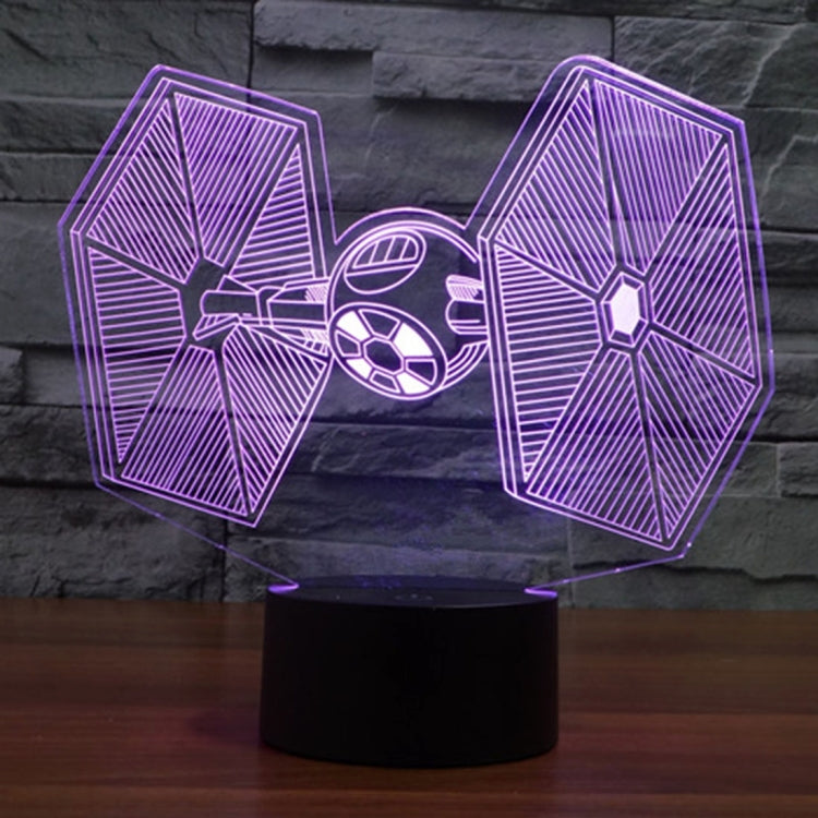 TIE Fighter Style 3D Touch Switch Control LED Light , 7 Color Discoloration Creative Visual Stereo Lamp Desk Lamp Night Light - Novelty Lighting by buy2fix | Online Shopping UK | buy2fix