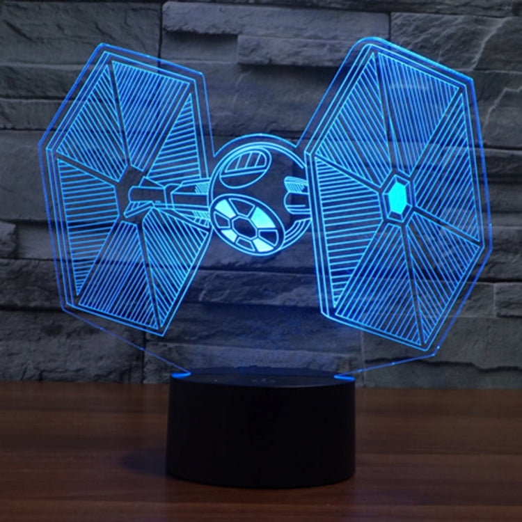 TIE Fighter Style 3D Touch Switch Control LED Light , 7 Color Discoloration Creative Visual Stereo Lamp Desk Lamp Night Light - Novelty Lighting by buy2fix | Online Shopping UK | buy2fix