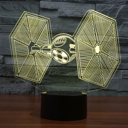 TIE Fighter Style 3D Touch Switch Control LED Light , 7 Color Discoloration Creative Visual Stereo Lamp Desk Lamp Night Light - Novelty Lighting by buy2fix | Online Shopping UK | buy2fix