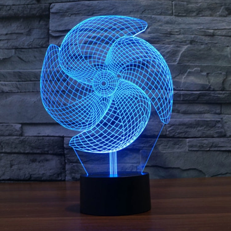 Big Pinwheel Style 3D Touch Switch Control LED Light , 7 Color Discoloration Creative Visual Stereo Lamp Desk Lamp Night Light - Novelty Lighting by buy2fix | Online Shopping UK | buy2fix