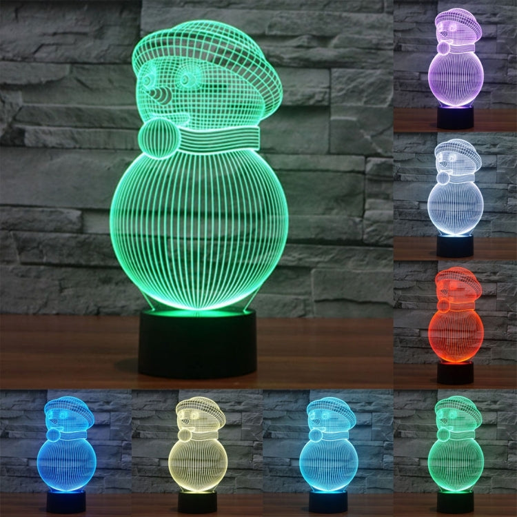 Snowman Style 3D Touch Switch Control LED Light , 7 Color Discoloration Creative Visual Stereo Lamp Desk Lamp Night Light - Novelty Lighting by buy2fix | Online Shopping UK | buy2fix