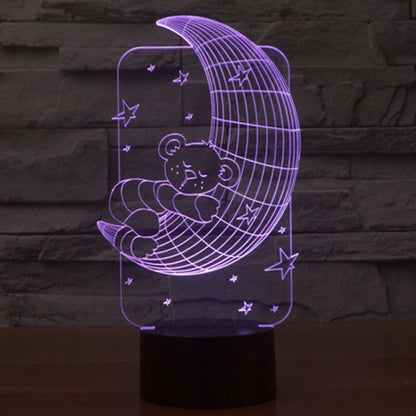 Moon Bears Style 3D Touch Switch Control LED Light , 7 Color Discoloration Creative Visual Stereo Lamp Desk Lamp Night Light - Novelty Lighting by buy2fix | Online Shopping UK | buy2fix