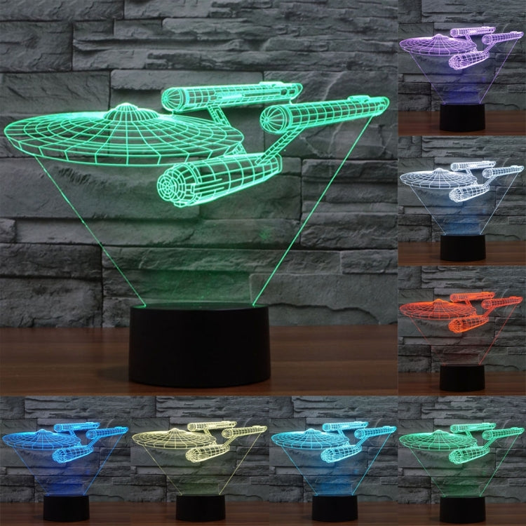 Star Trek Battleship Style 3D Touch Switch Control LED Light , 7 Color Discoloration Creative Visual Stereo Lamp Desk Lamp Night Light by buy2fix